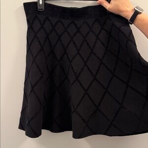 Maeve by Anthropologie Diamond-Design Black Pattern Sweater Skirt